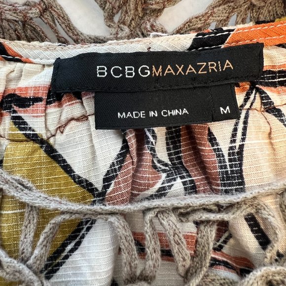 BCBG Maxazria Boho Sundress Sz M String Top Sleeveless Pockets - Picture 4 of 7